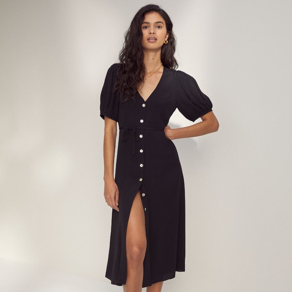 Aritzia Black Wilfred Libretto Dress (Flowy, Midi)